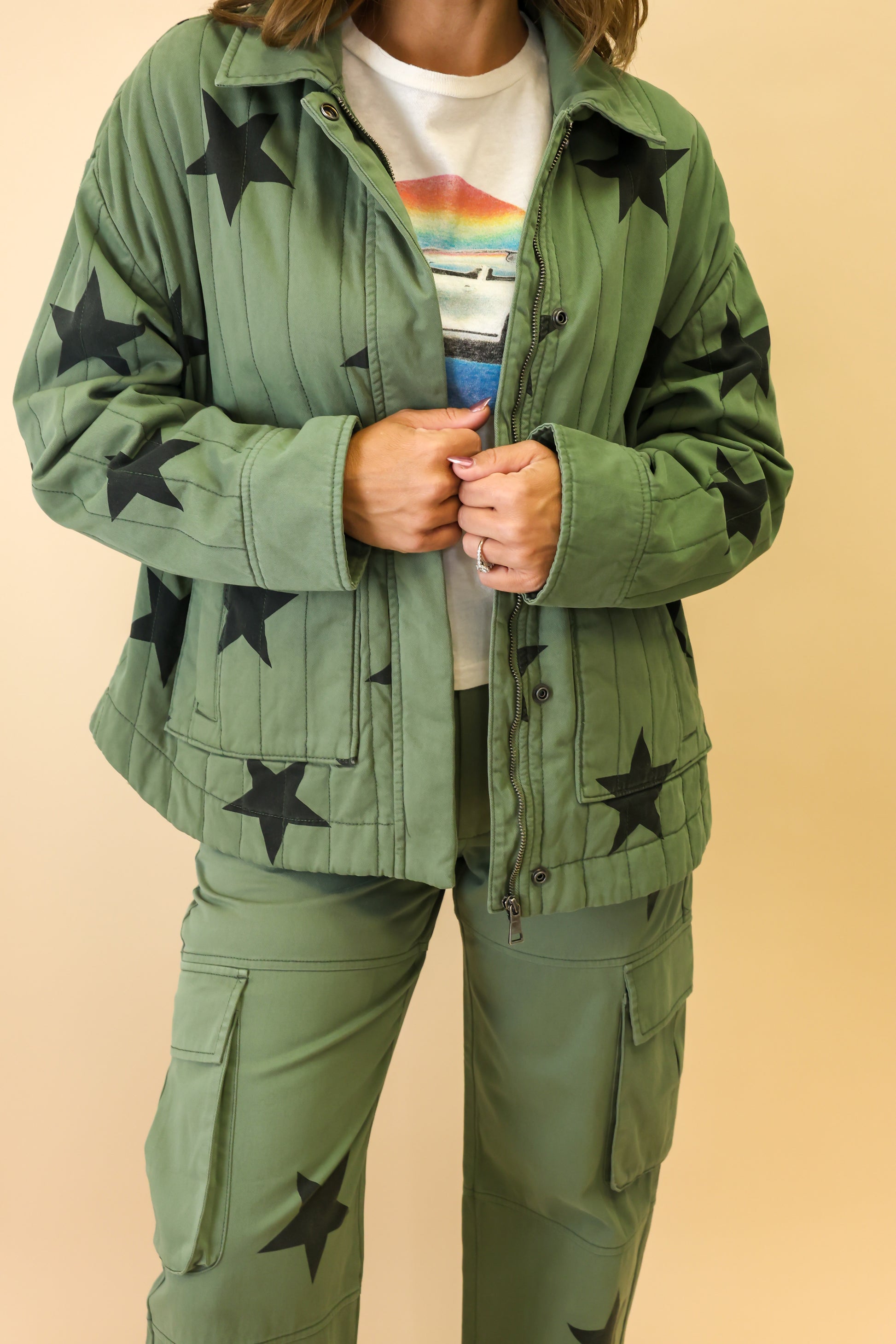 Cecile Military Quilted Jacket