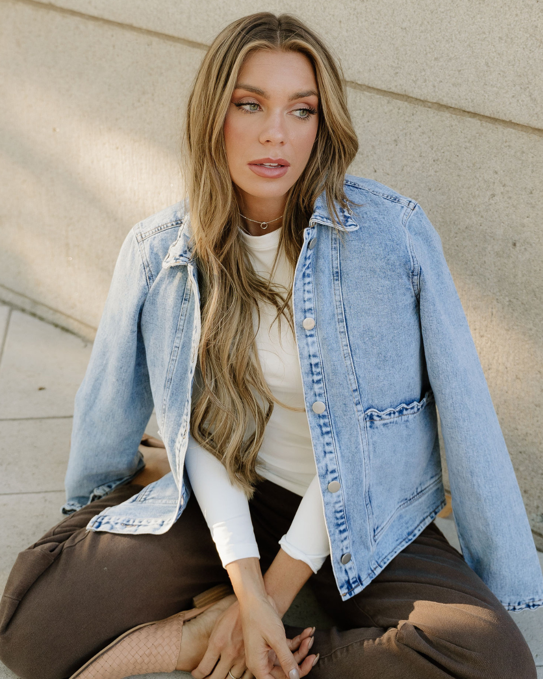 The Willow Scallop Denim Jacket