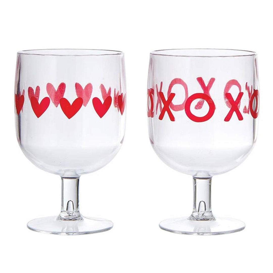 Acrylic Stackable Wine Glass - Valentine's Day - Set of 4