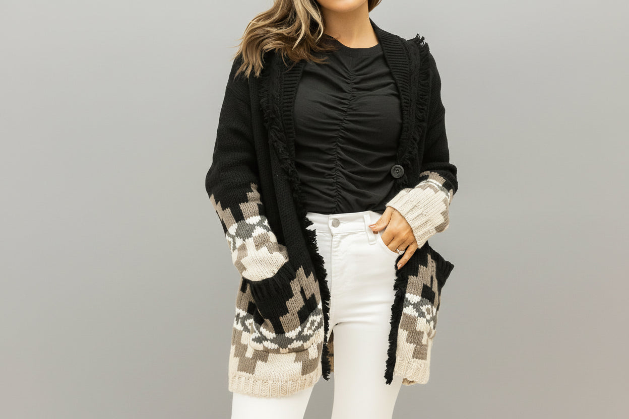 The Dakota Fringe Jacquard Cardigan