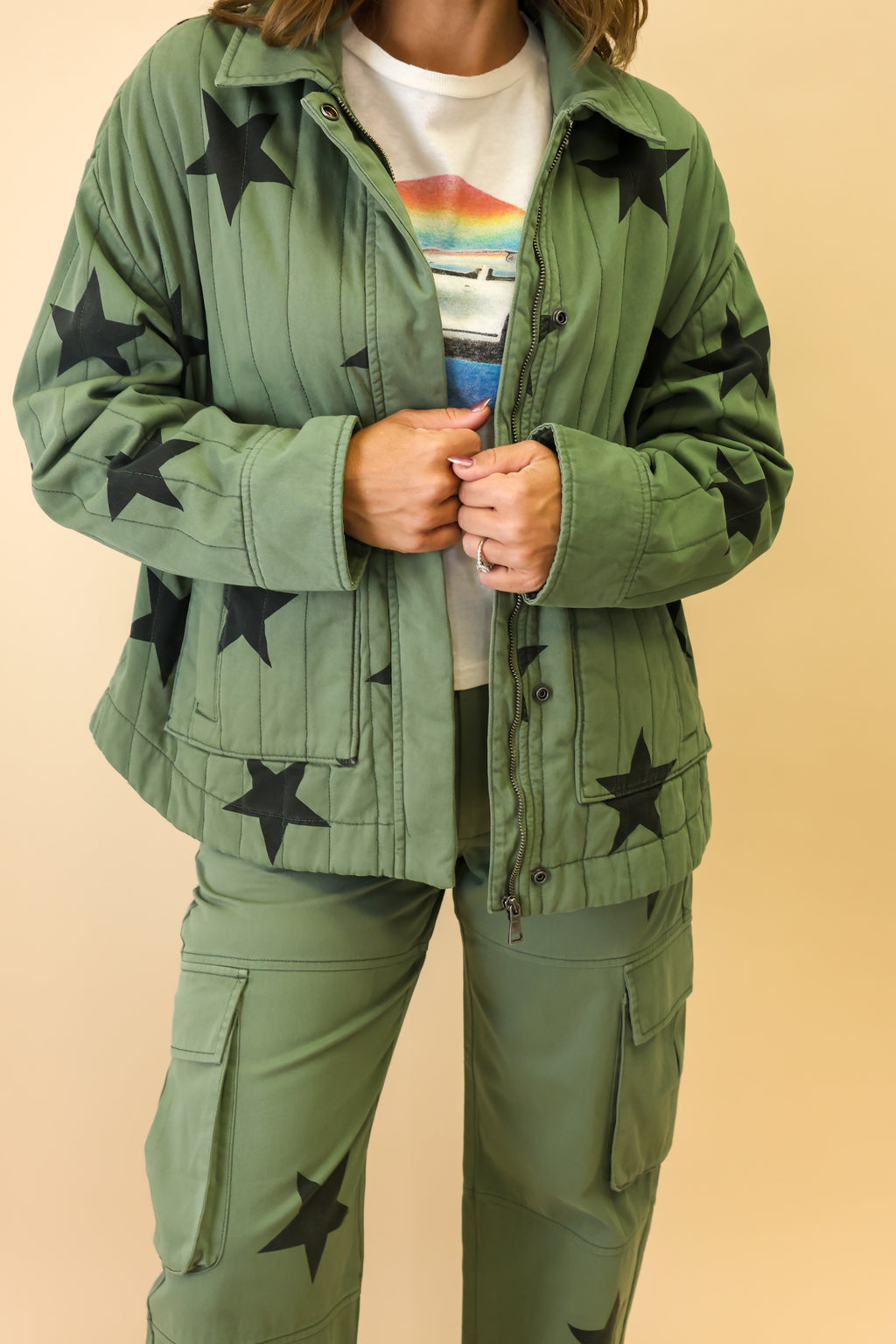 Cecile Military Quilted Jacket