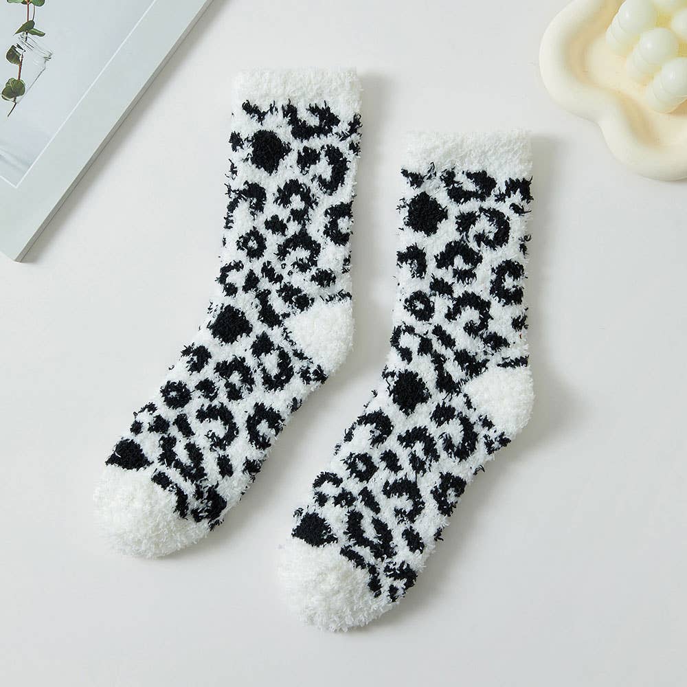 Cozy Fuzzy Leopard Winter Socks