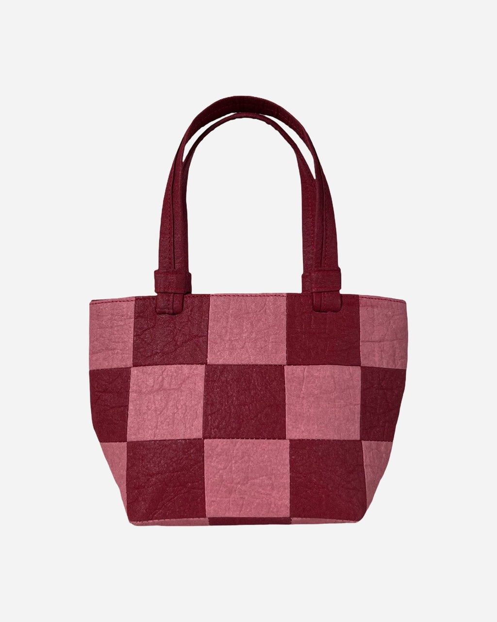 Mini Tote, Checkered Patchwork burgundy/Rose