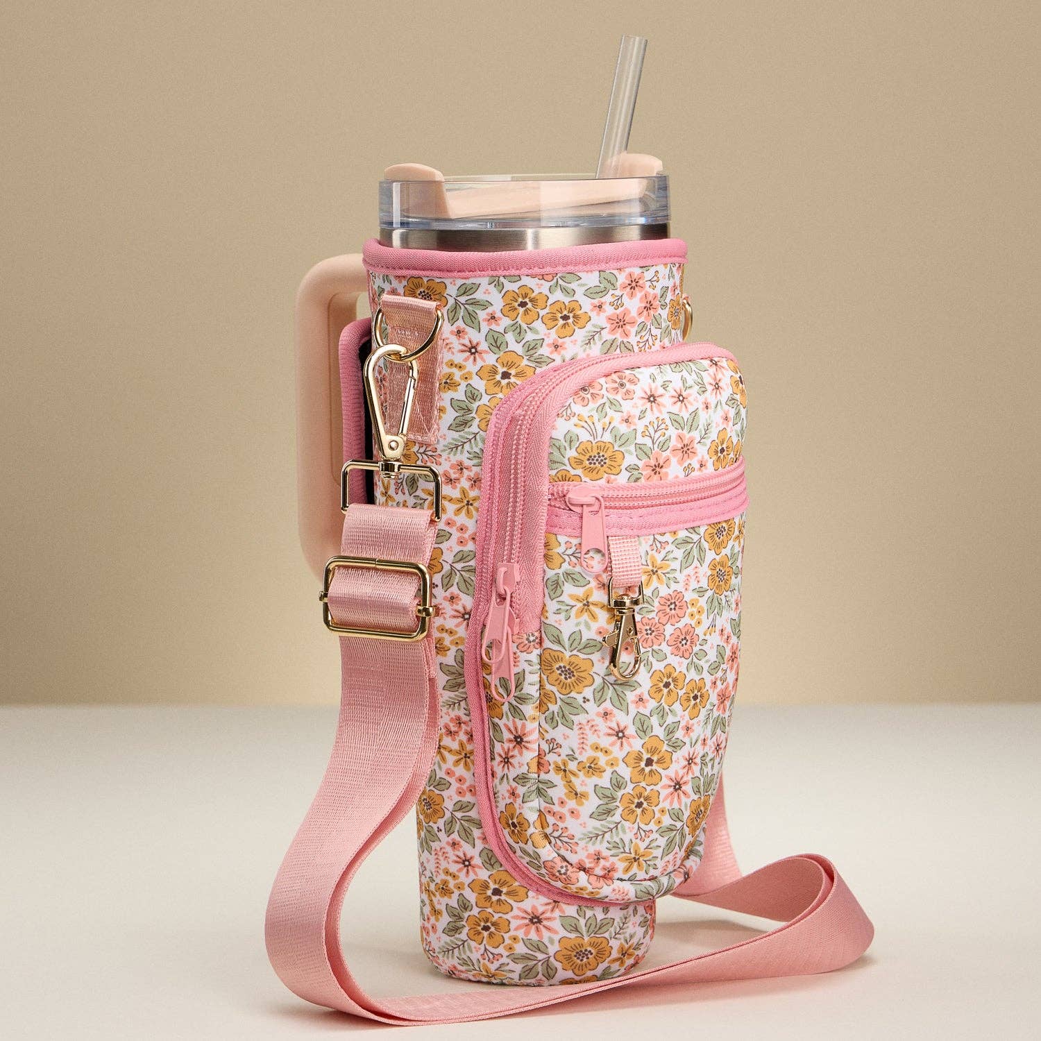 Floral Neoprene Tumbler Carrier