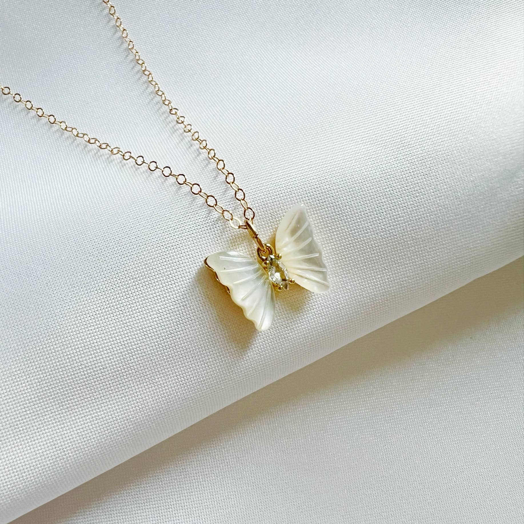 Butterfly Mother of Pearl Necklace
