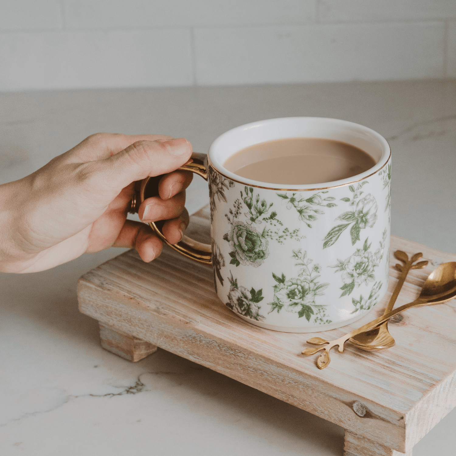 Green Delft 14oz Coffee Mug - Home Decor & Gifts