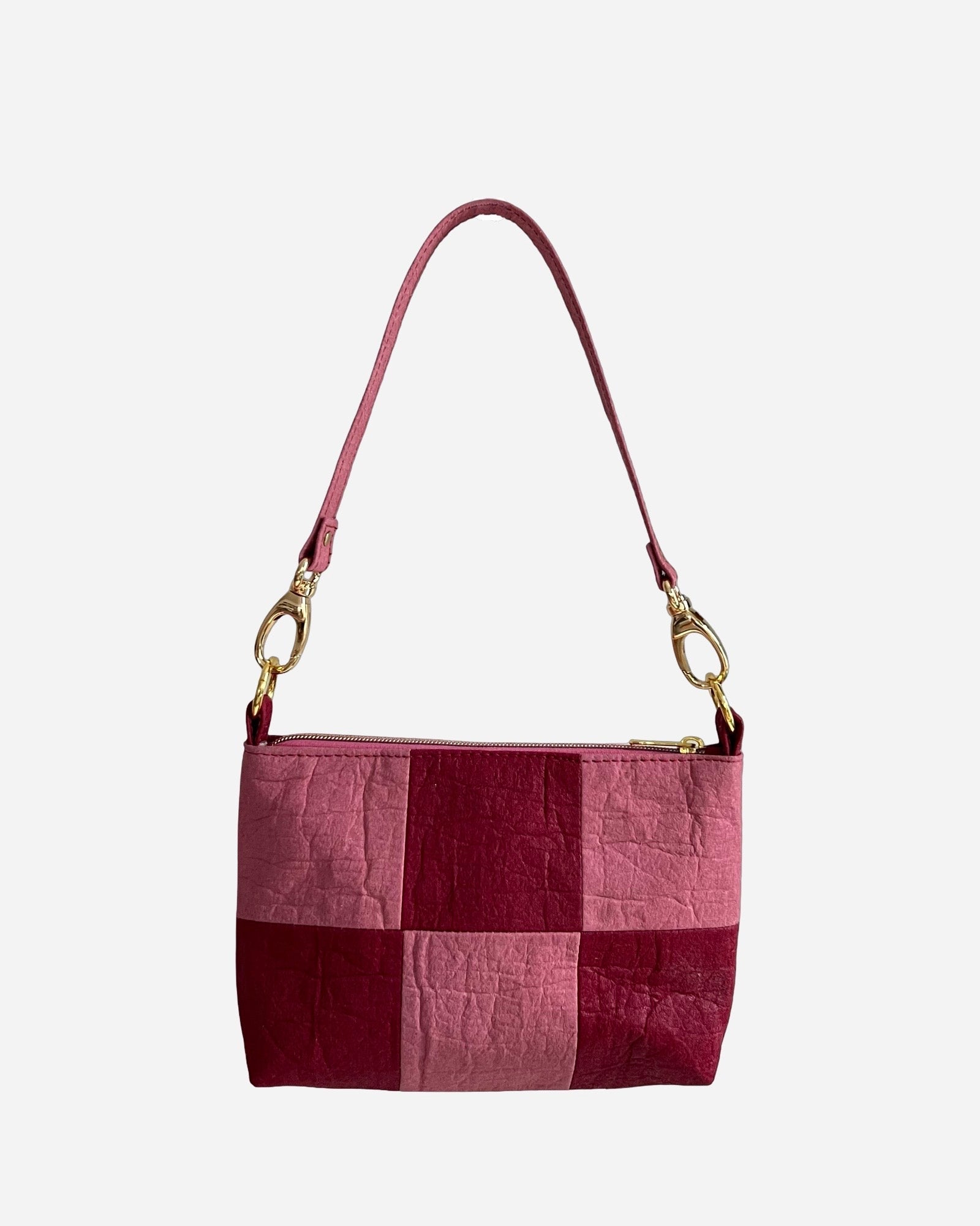 Baguette, Checkered Patchwork Rose/Burgundy
