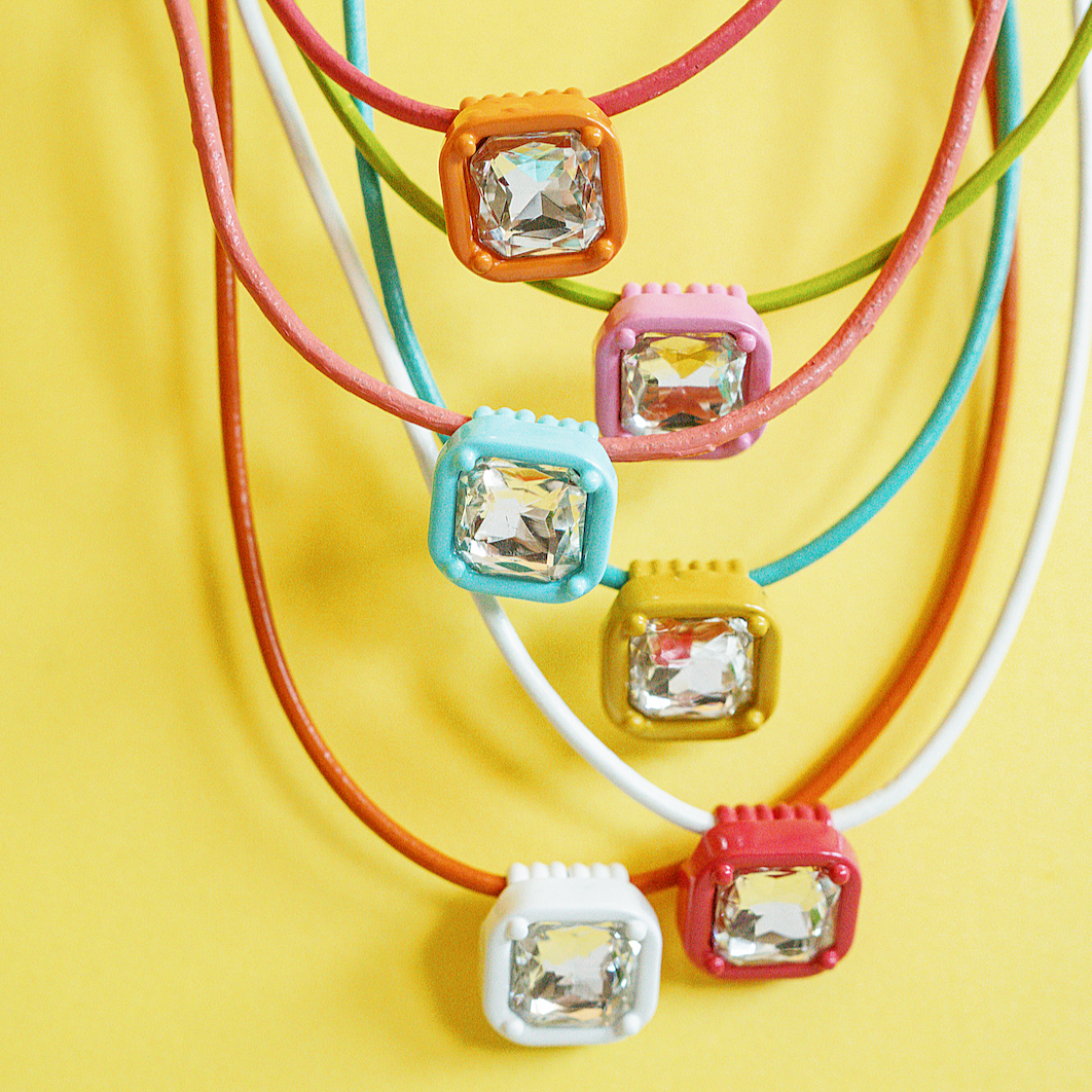 Candy Collar Necklace - Lime Green / Pink