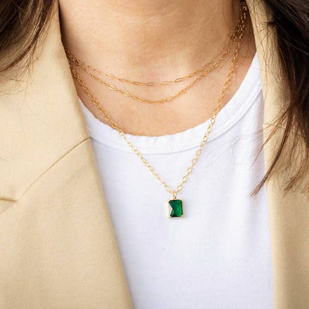 Emerald Green Pendant Necklace