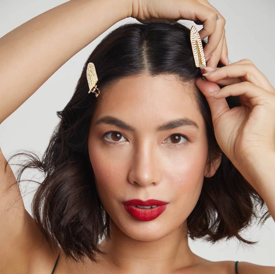 Holiday Glam Creaseless Clips 2pc Set - Rhinestone