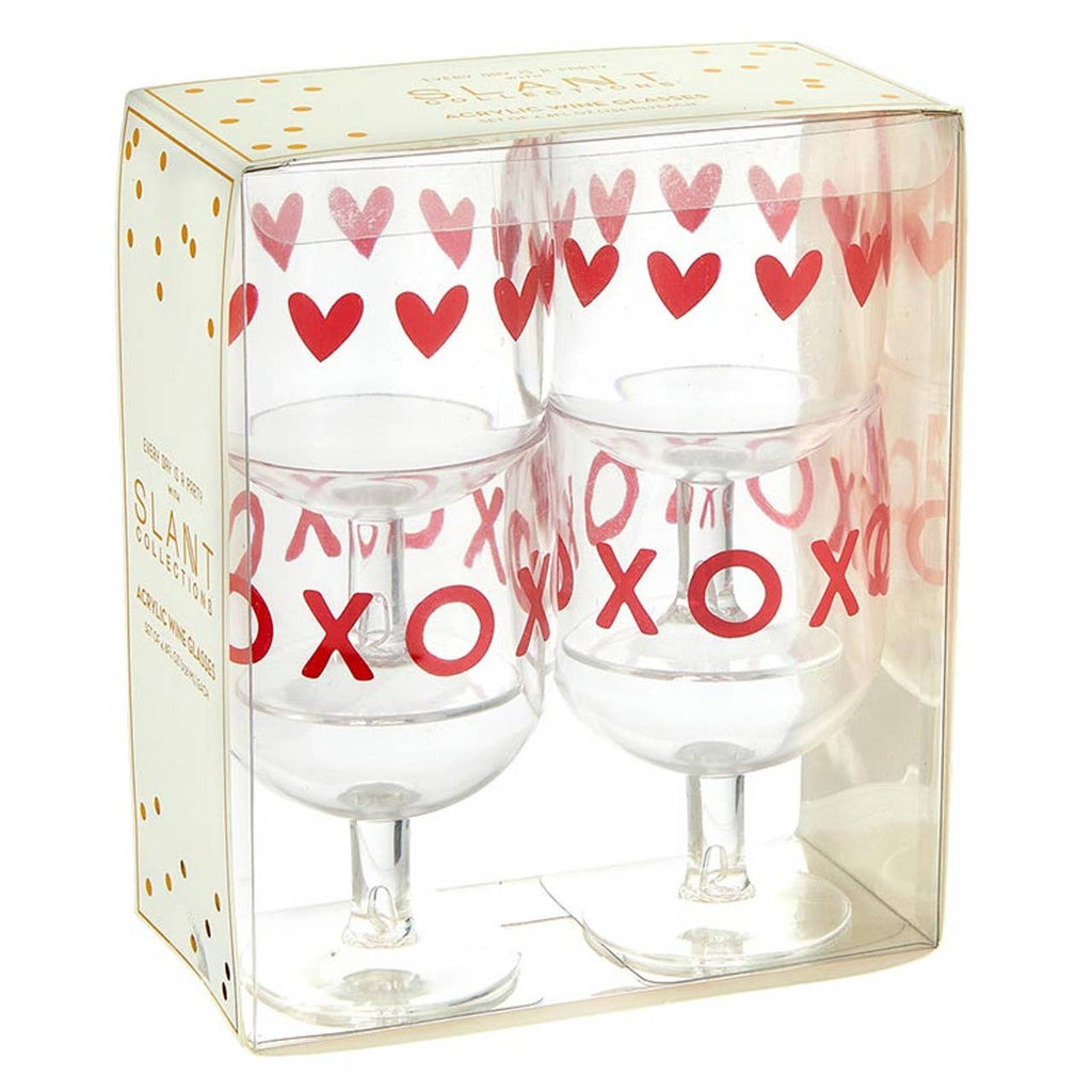 Acrylic Stackable Wine Glass - Valentine's Day - Set of 4