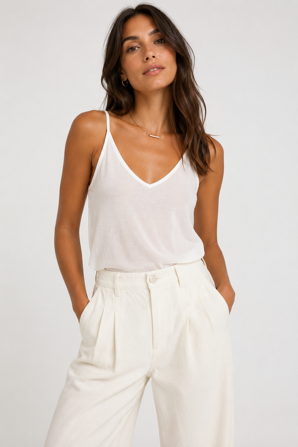 SHEER SPAGHETTI STRAP TANK