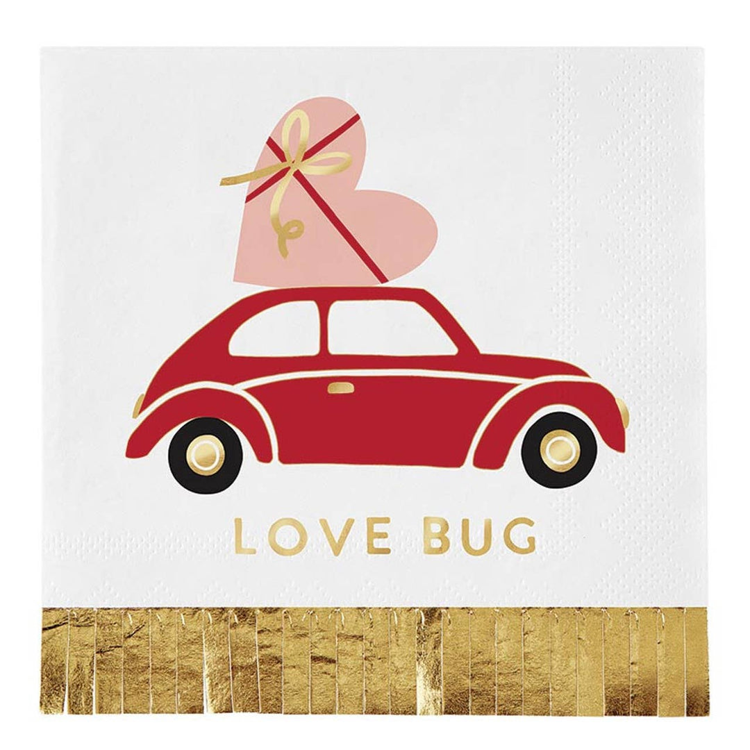 Foil Fringe Napkin - Love Bug