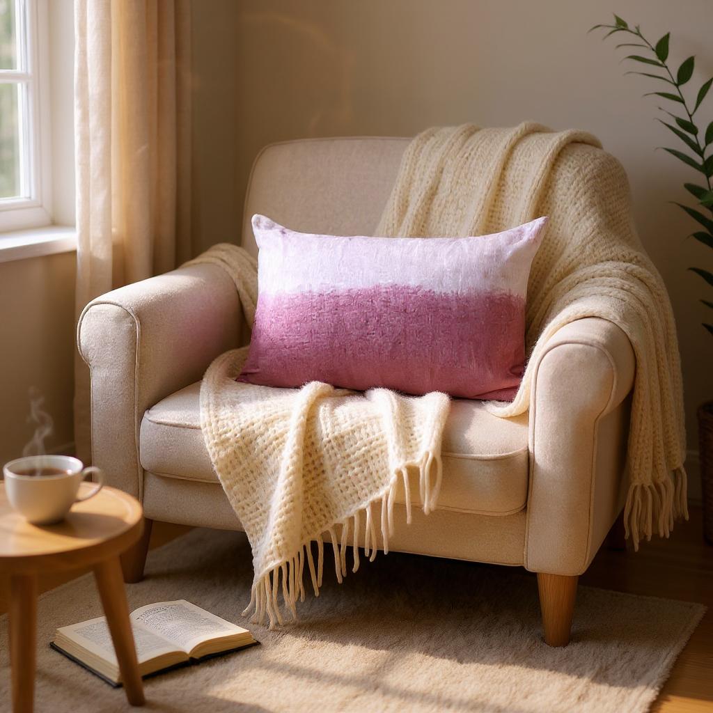 Linen Lumbar Ombre Throw Pillow