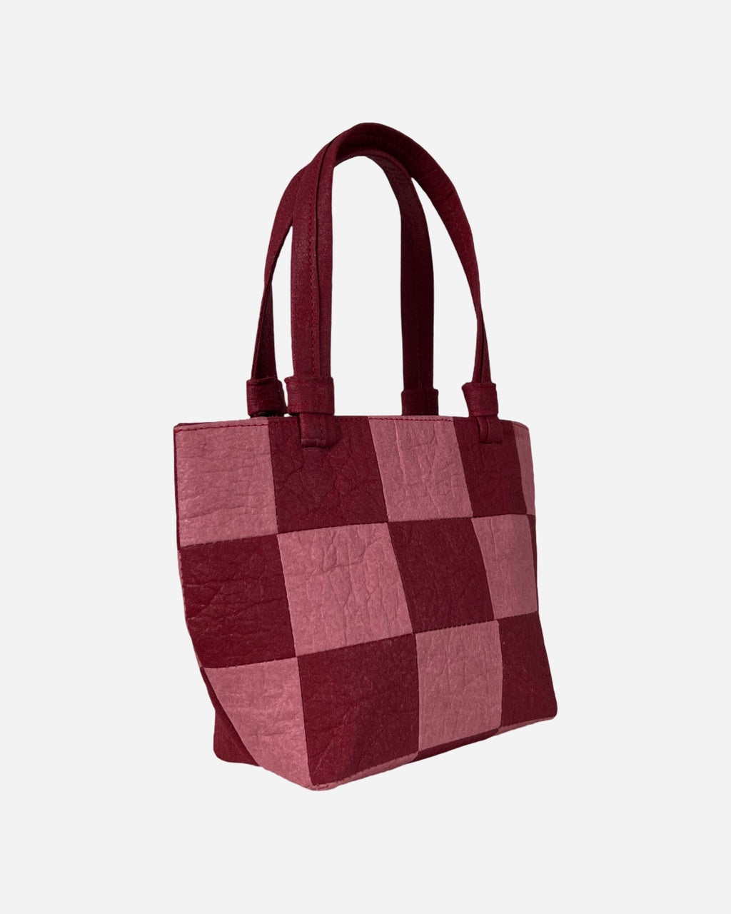 Mini Tote, Checkered Patchwork burgundy/Rose