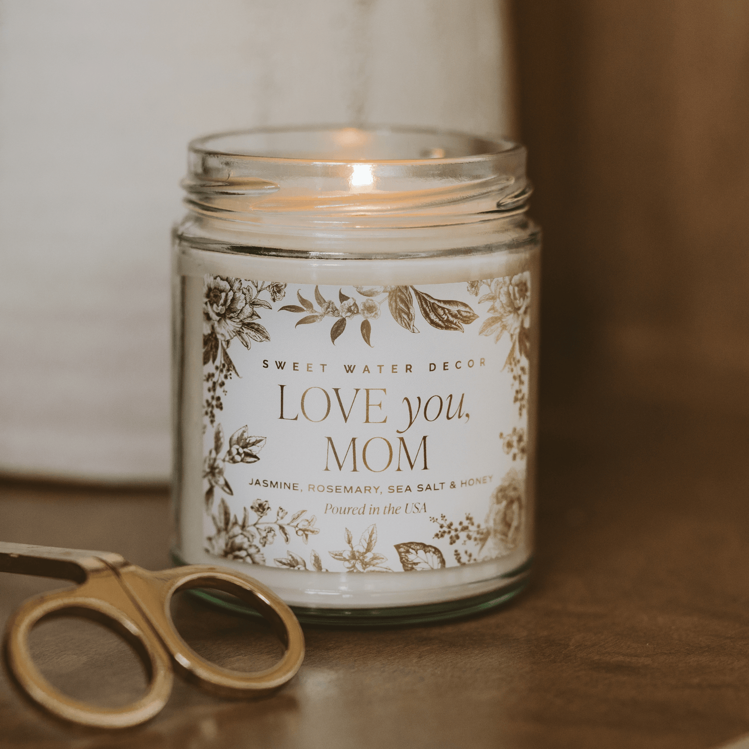 Love You, Mom Soy Candle - Clear Patterned Jar - 9 oz (In-Store/AMARA)