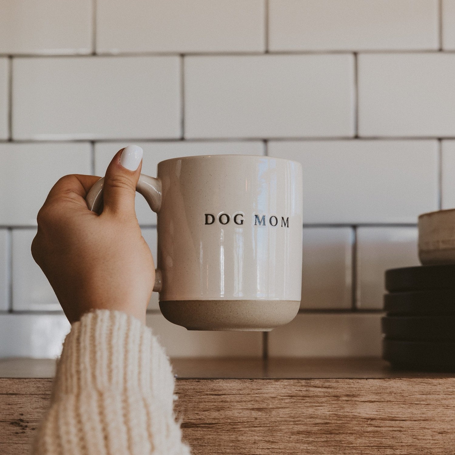 Dog Mom 14 oz Stoneware Coffee Mug (In- Store)