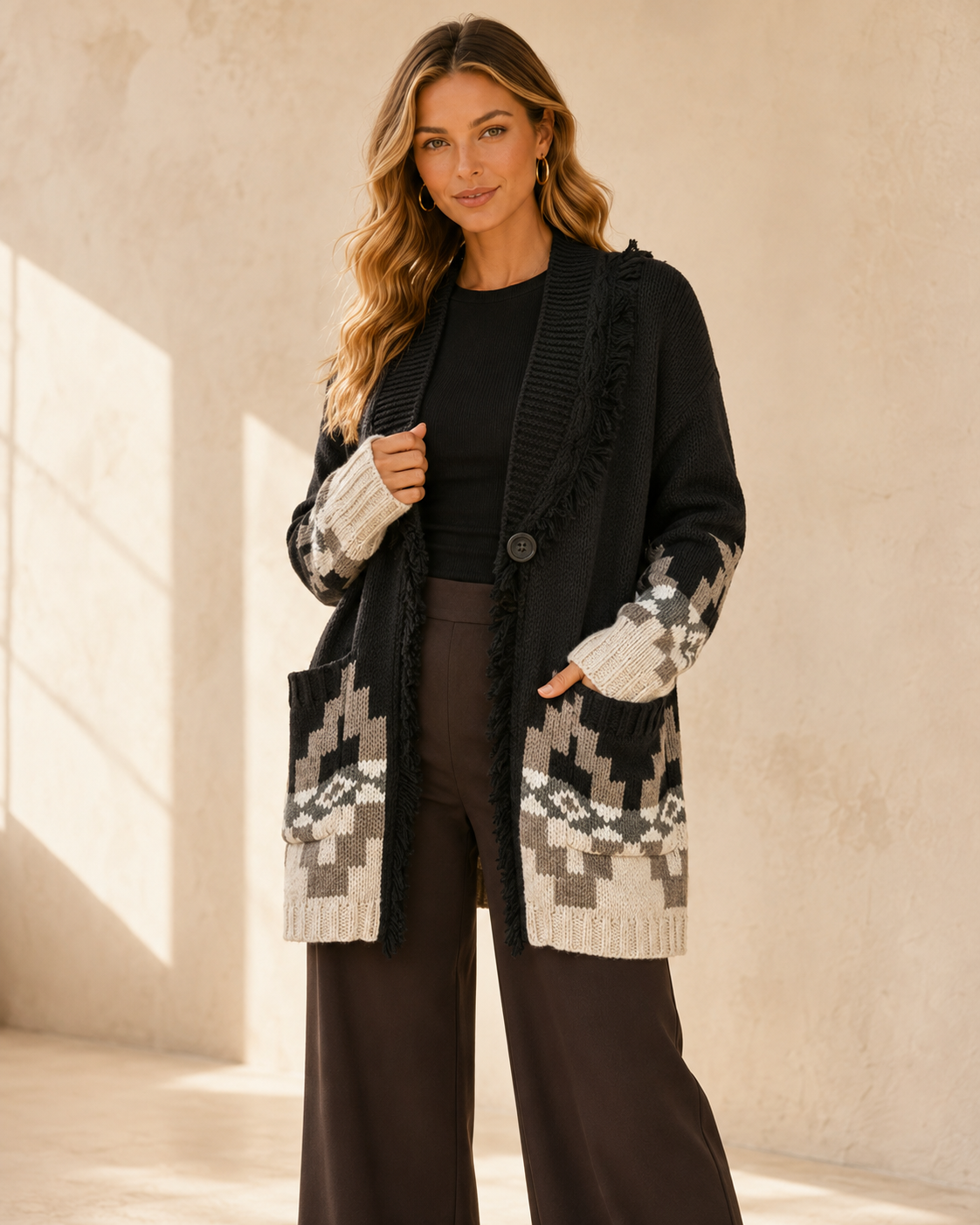 The Dakota Fringe Jacquard Cardigan