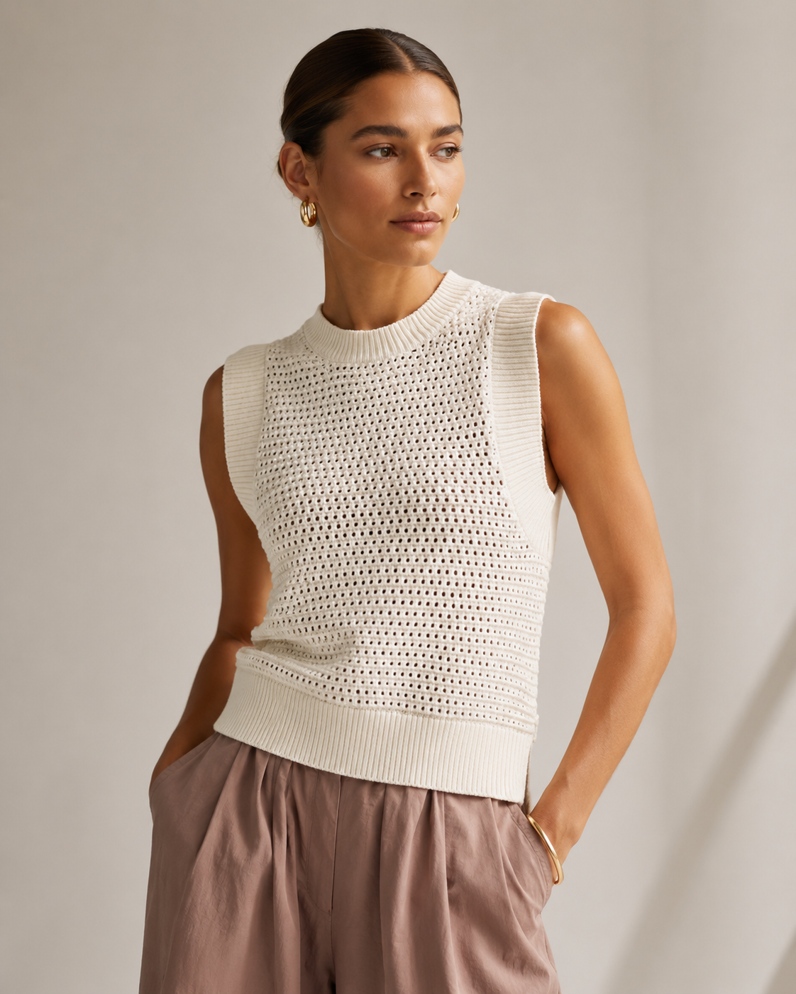 RANDAL CROP KNIT TANK