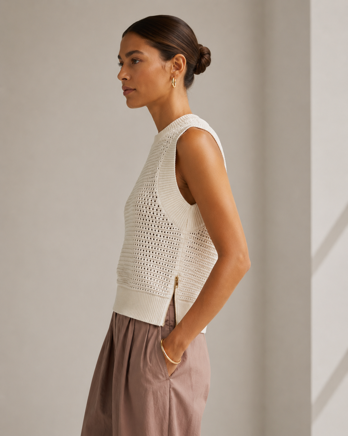 RANDAL CROP KNIT TANK