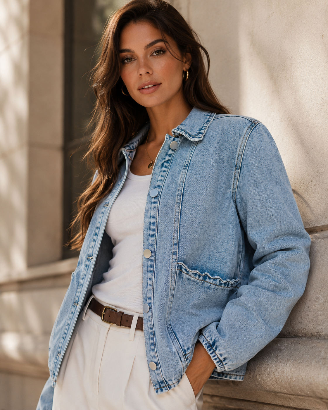 The Willow Scallop Denim Jacket