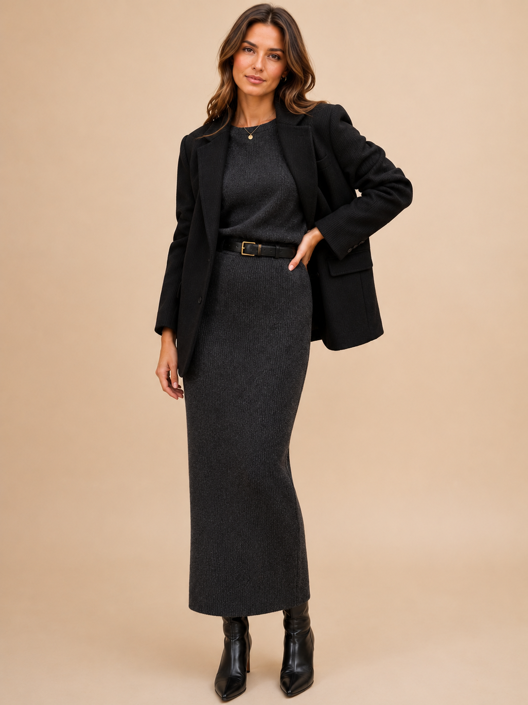 BETSI RIB KNIT PENCIL SKIRT
