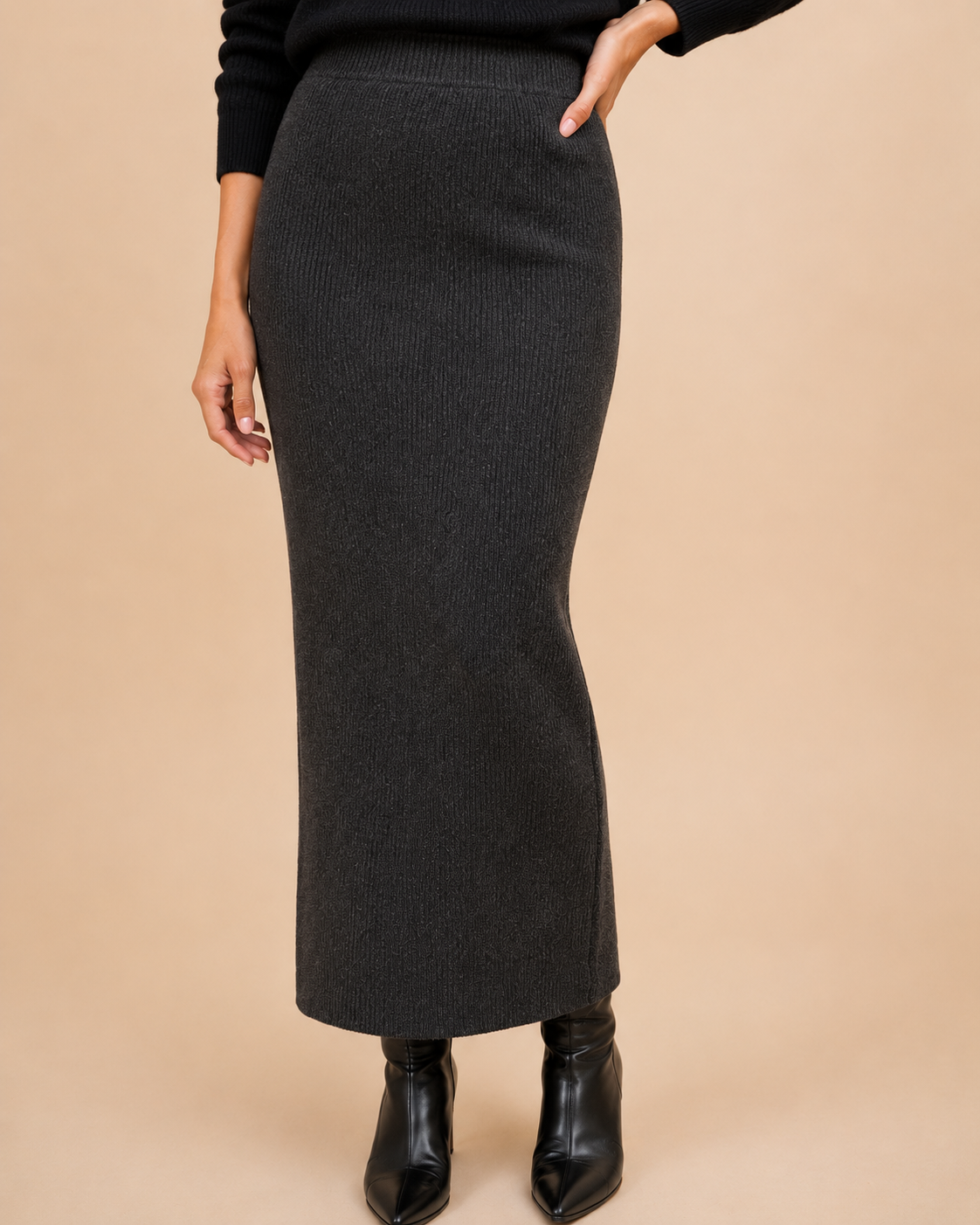 BETSI RIB KNIT PENCIL SKIRT