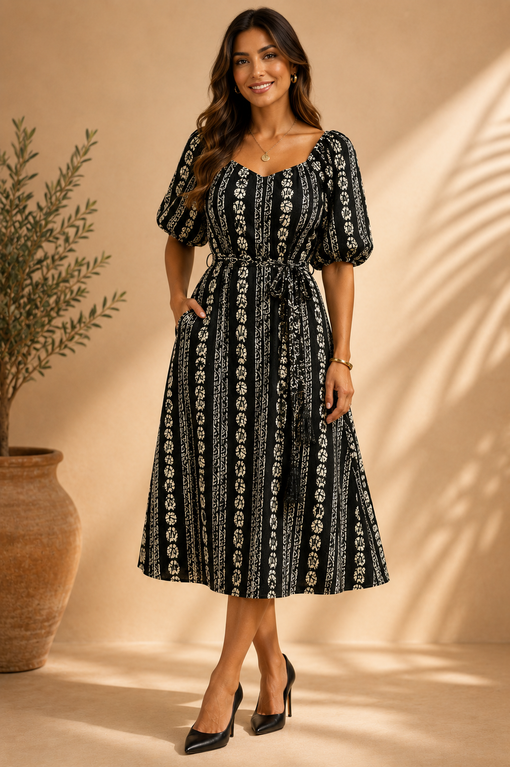 The Midnight Laurel Midi