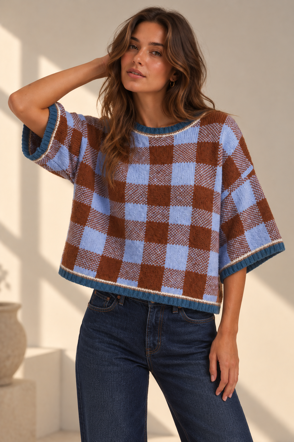 The Marlowe Check Sweater
