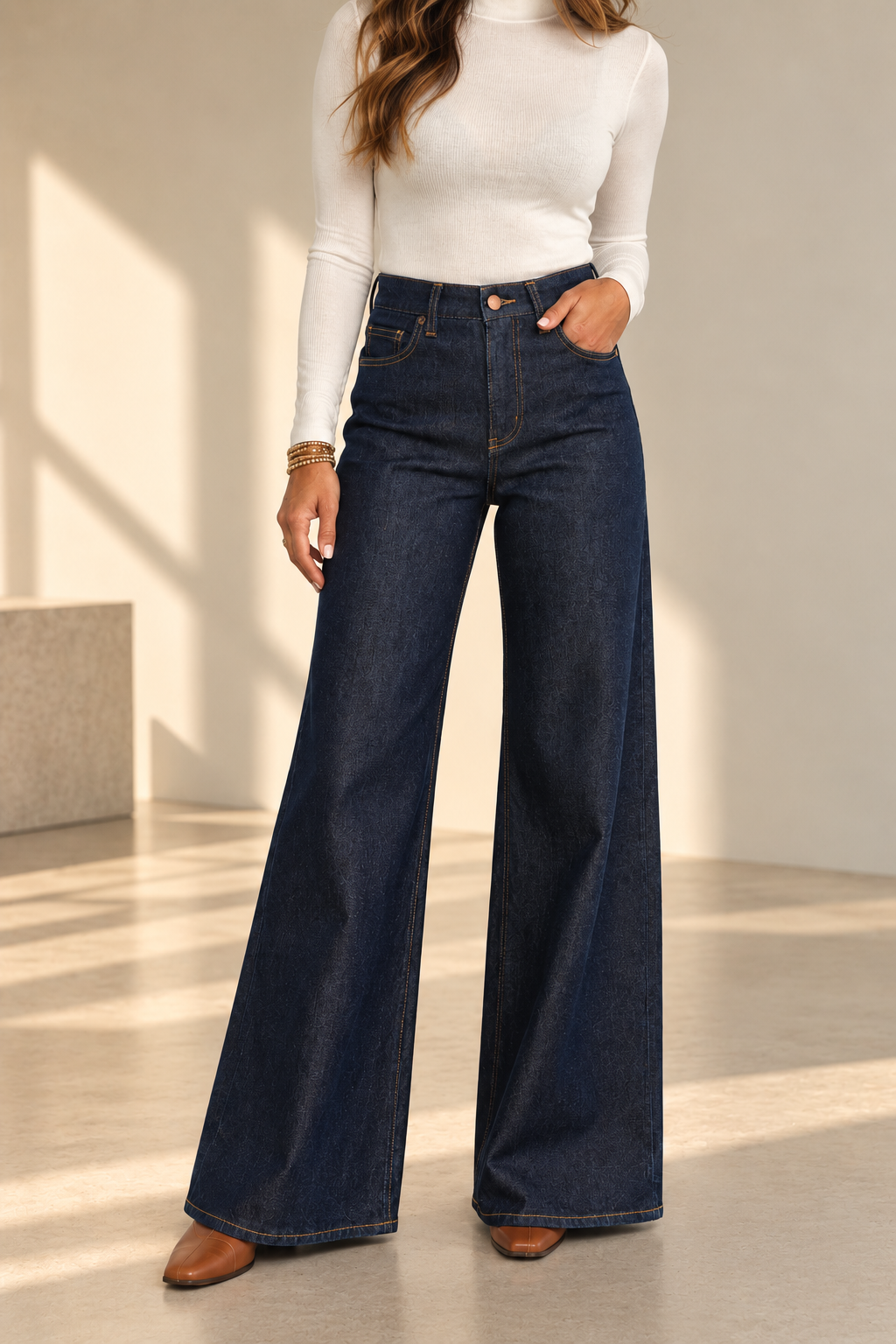 The Monroe High-Rise Wide Leg Jean | Dark Indigo