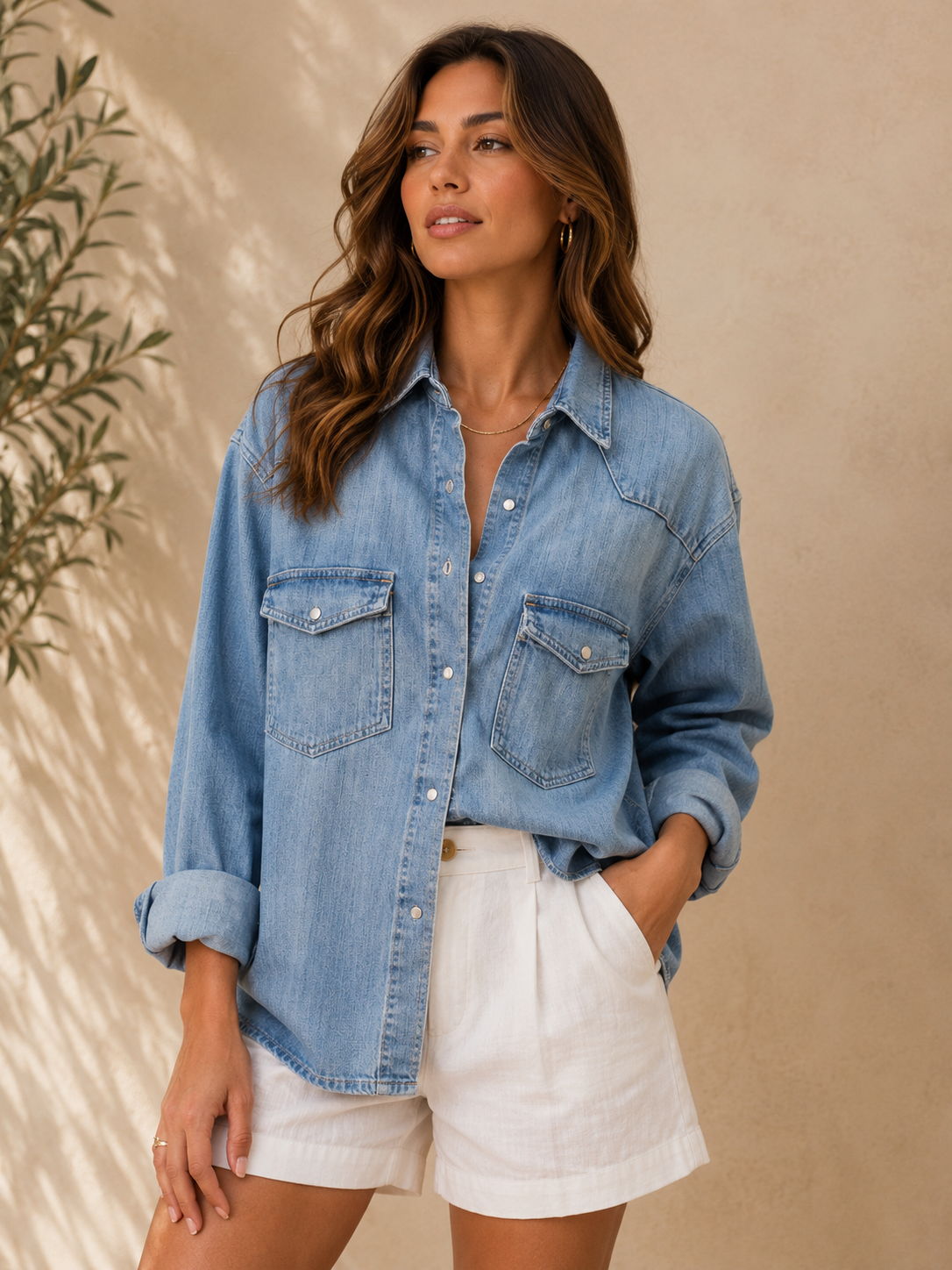 MIMI Oversized denim shirt