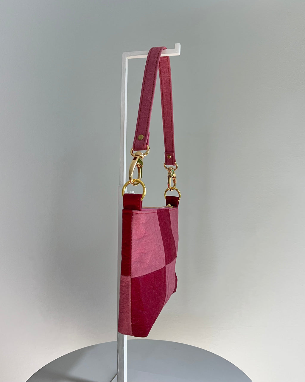 Baguette, Checkered Patchwork Rose/Burgundy