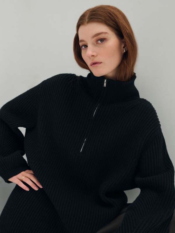 LOFTY BLEND ZIP COLLAR TUNIC