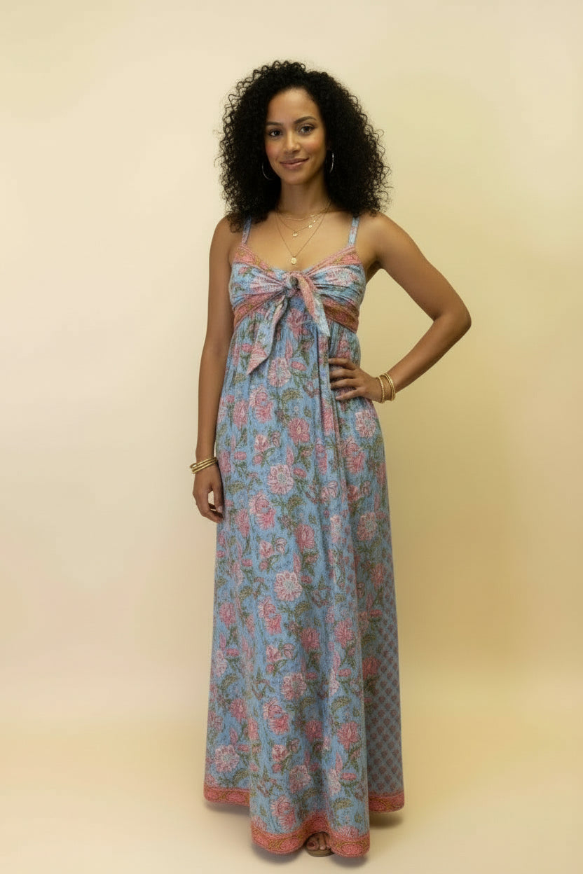 The Bloom Drift Tie-Front Maxi