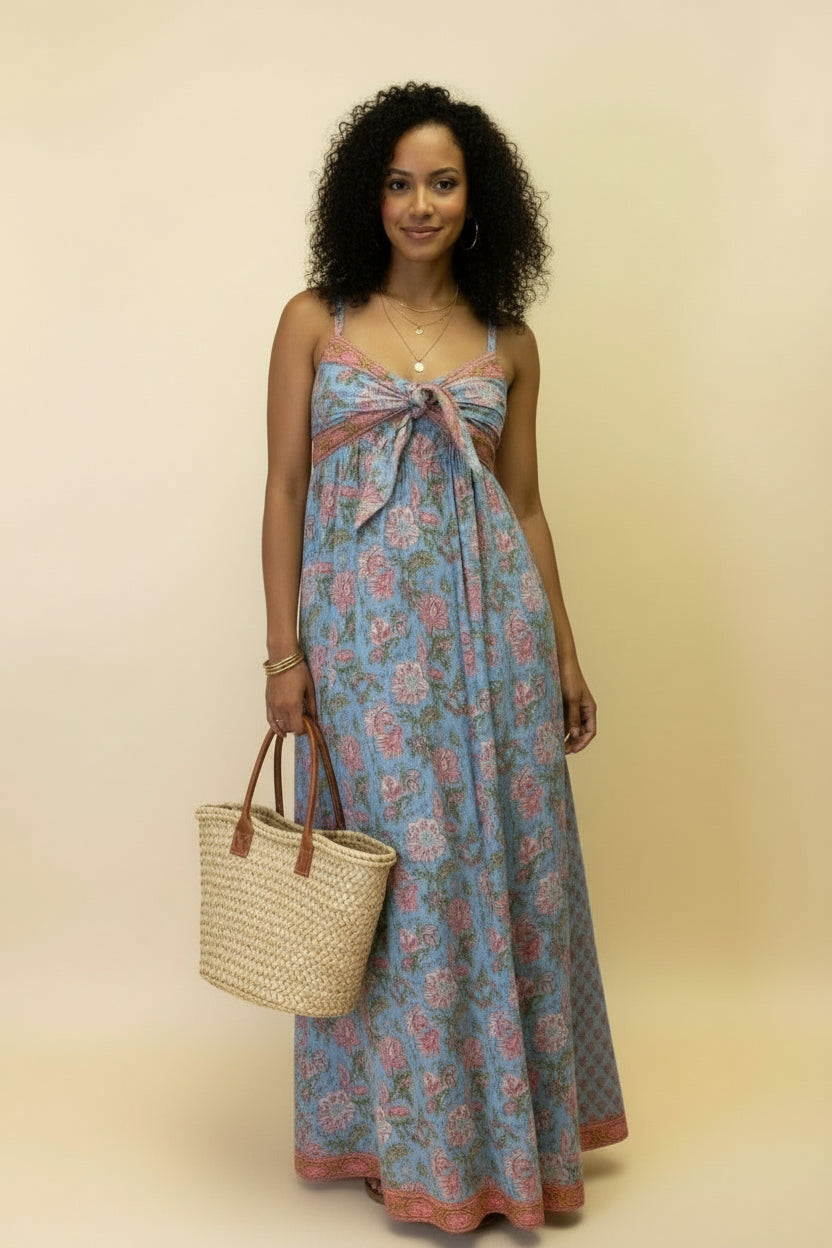 The Bloom Drift Tie-Front Maxi