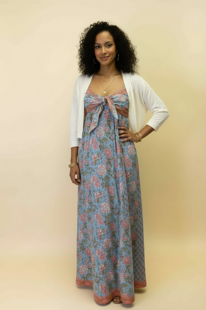 The Bloom Drift Tie-Front Maxi