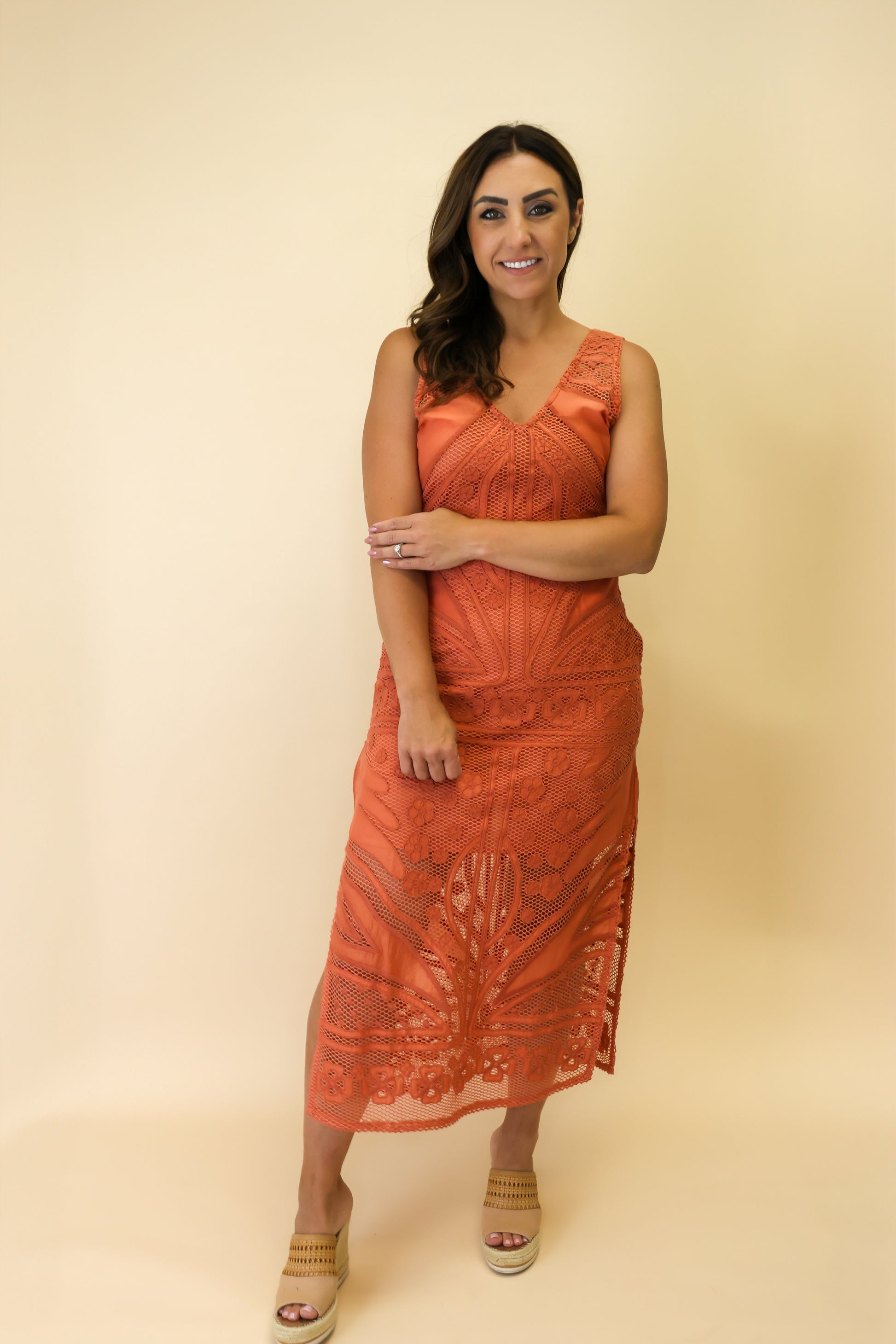 SHELBY CROCHET MIDI DRESS