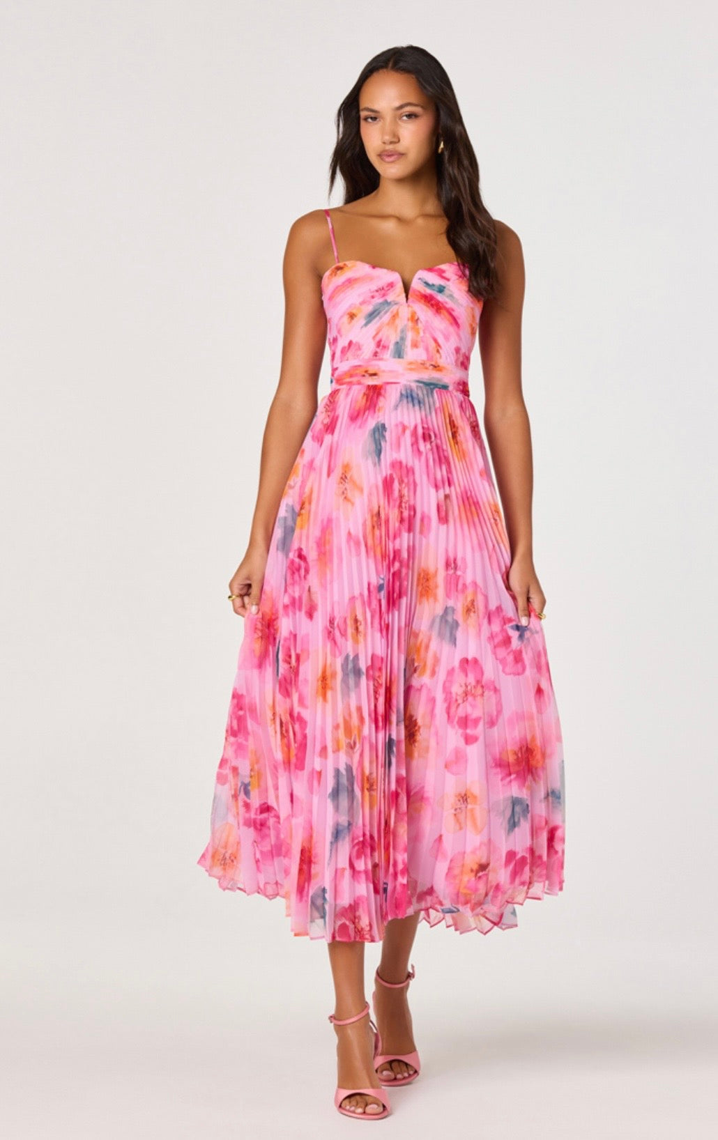 ara maxi dress pink floral Women's Pink Floral Maxi Dress | Avara