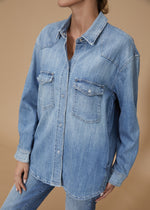 MIMI OVERSHIRT SALT BLUE - AMARA Clothing Boutique