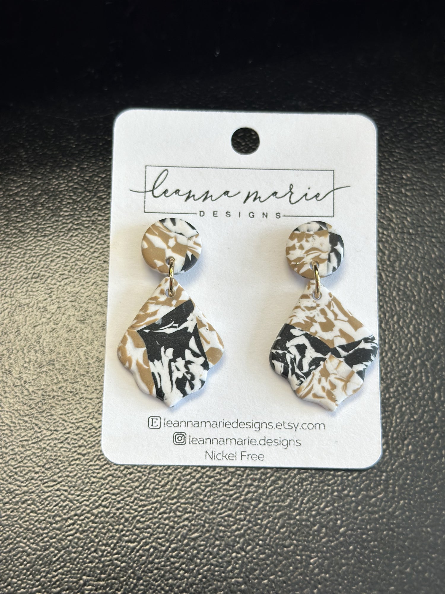 Black Tan Marble Drops - AMARA Clothing Boutique