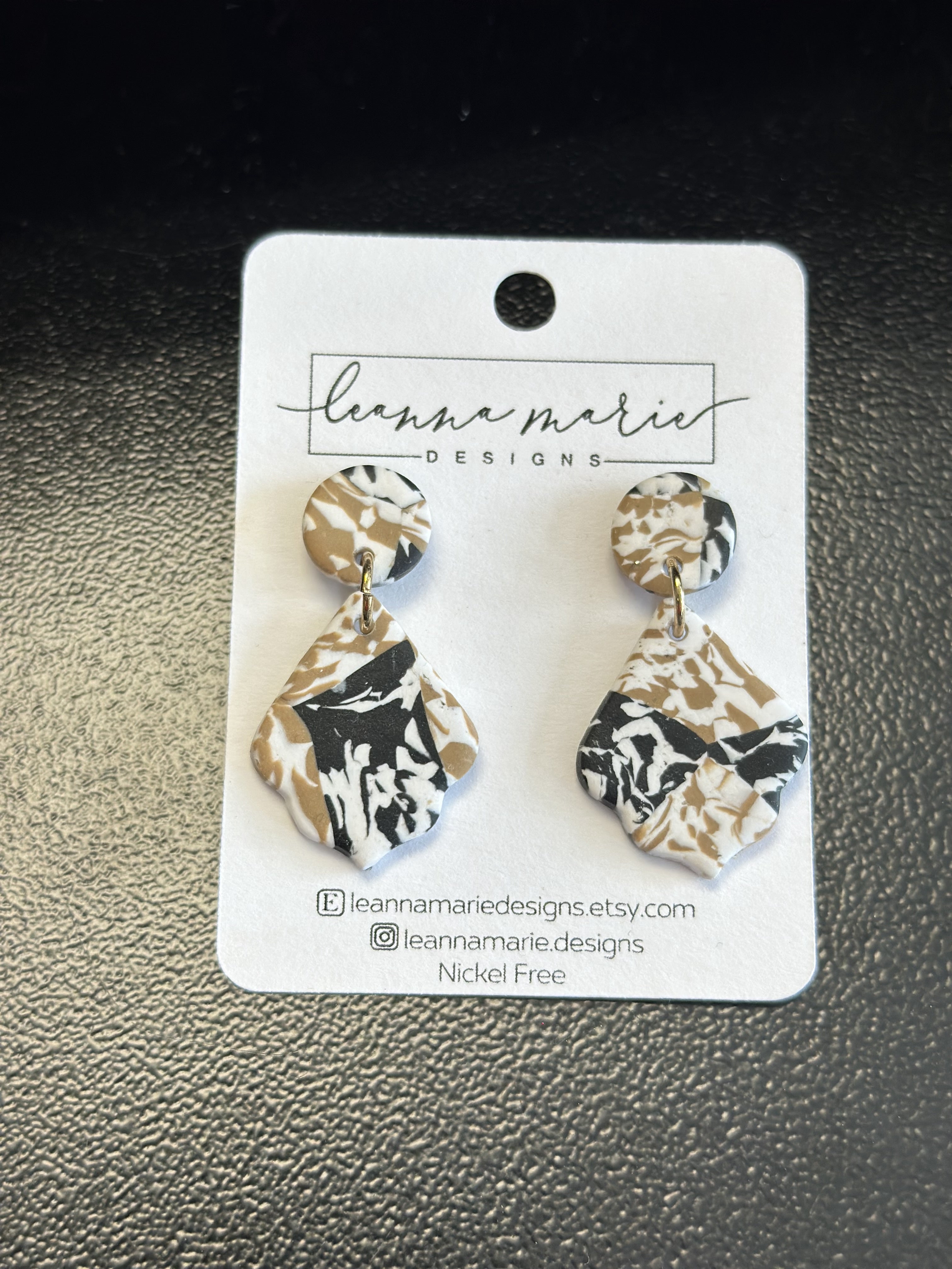 Black Tan Marble Drops - AMARA Clothing Boutique