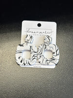 Black White Marble Dangles - AMARA Clothing Boutique