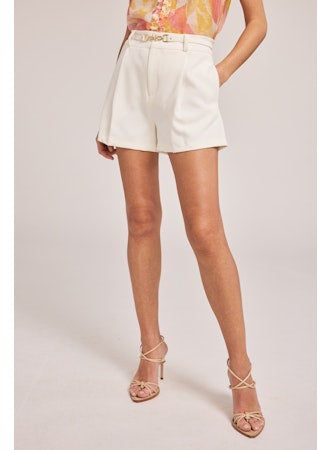 GLENN METAL BELTED SHORTS - AMARA Clothing Boutique
