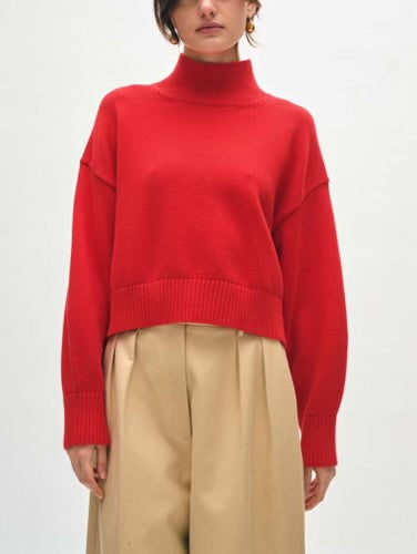ORGANIC COTTON CROPPED STANDNECK