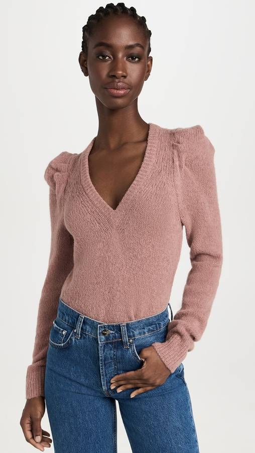 LARA PUFF SHOULDER V NECK