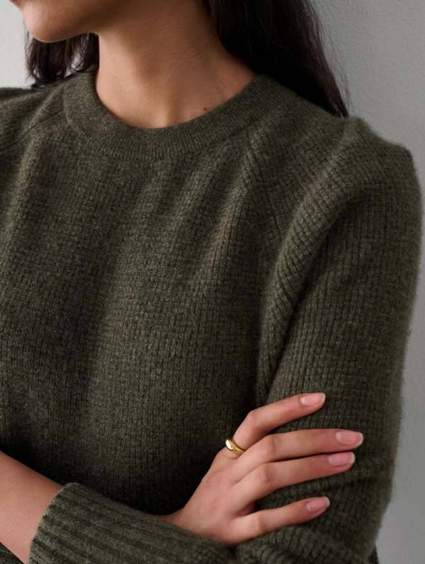 CASHMERE WAFFLE SWEATSHIRT