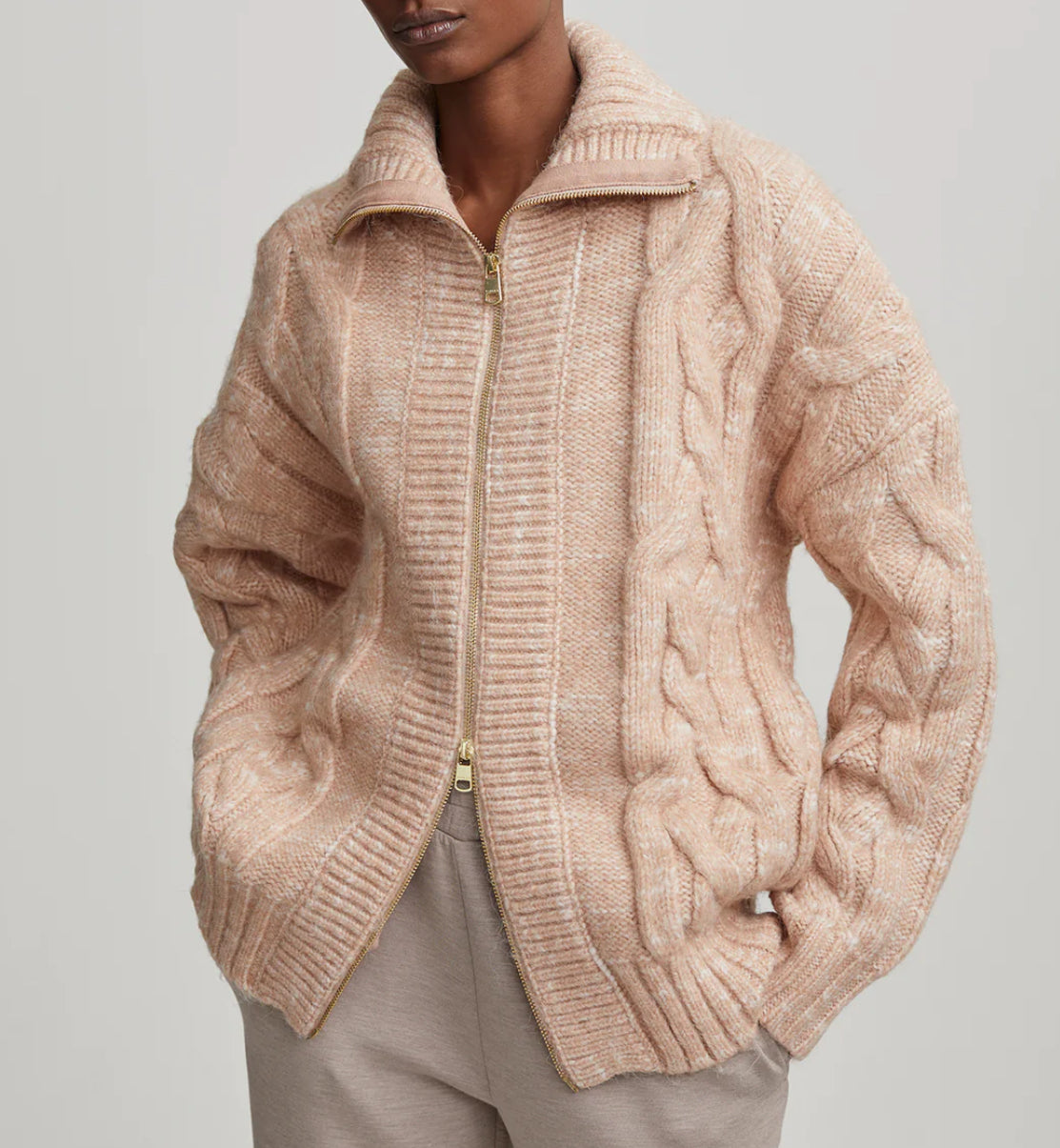 AIDA JUMBO CABLE KNIT JACKET