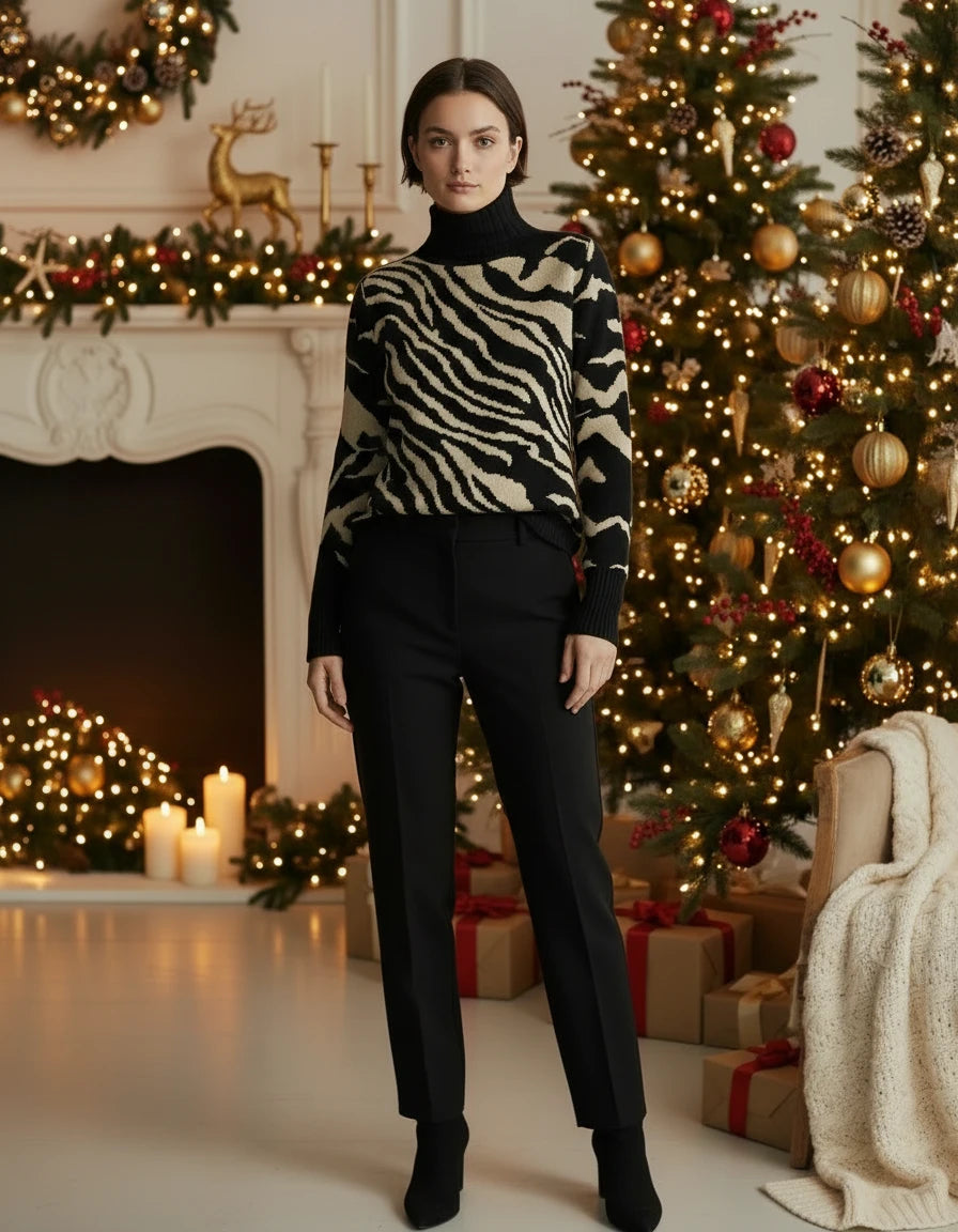 The Zara Luxe Animal Turtleneck