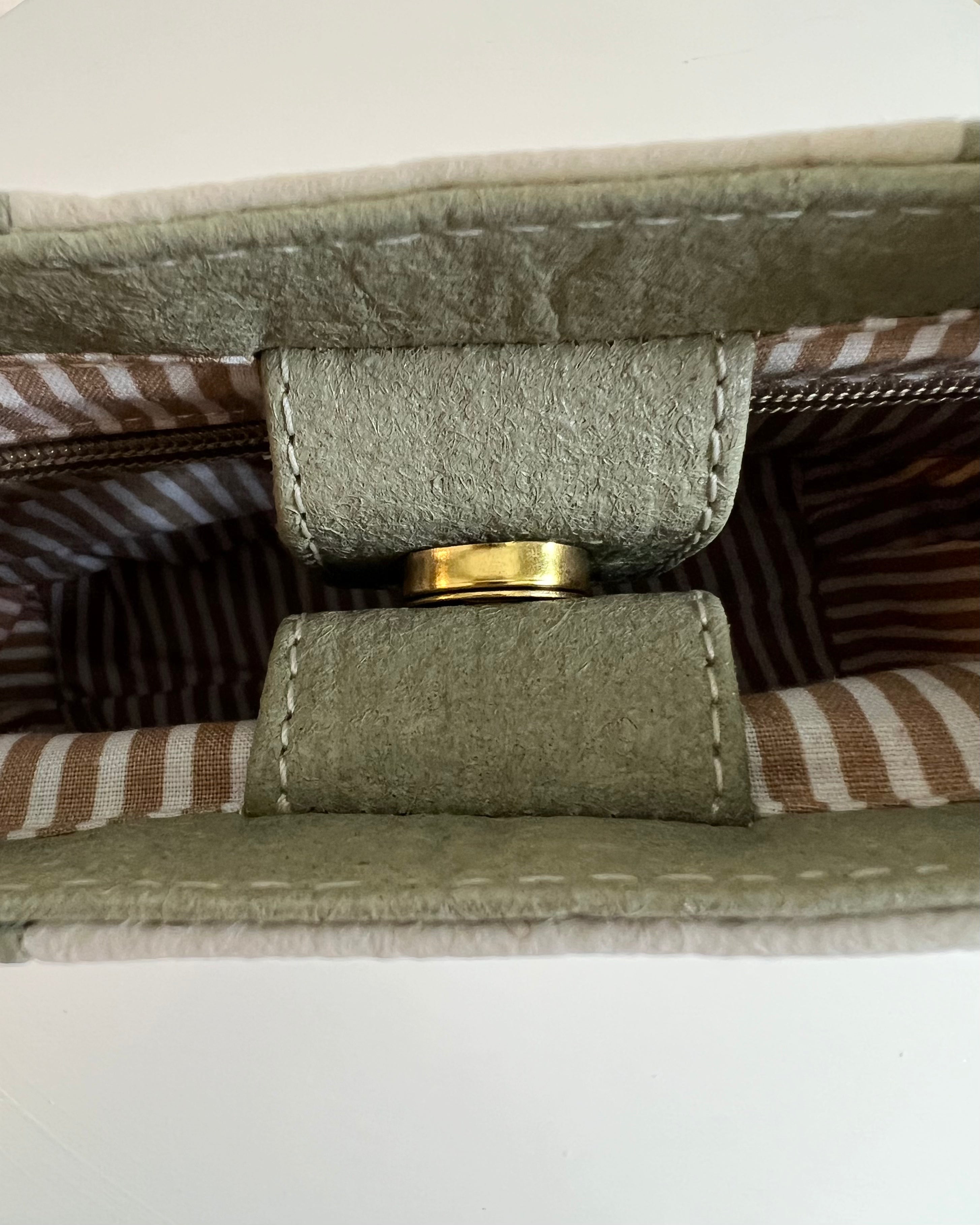 Mini Tote, Checkered Patchwork Sage/Natural