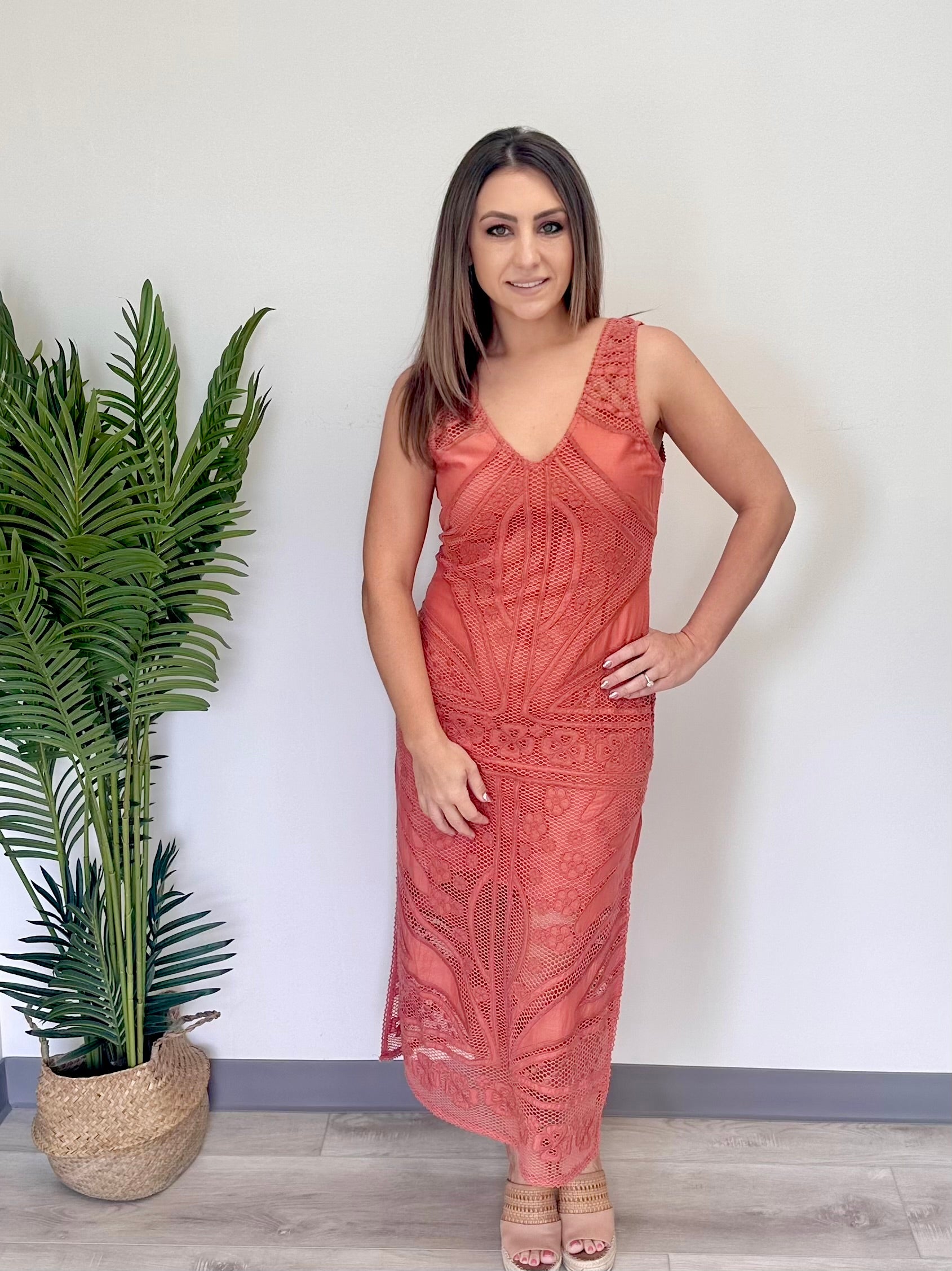 SHELBY CROCHET MIDI DRESS - AMARA Clothing Boutique
